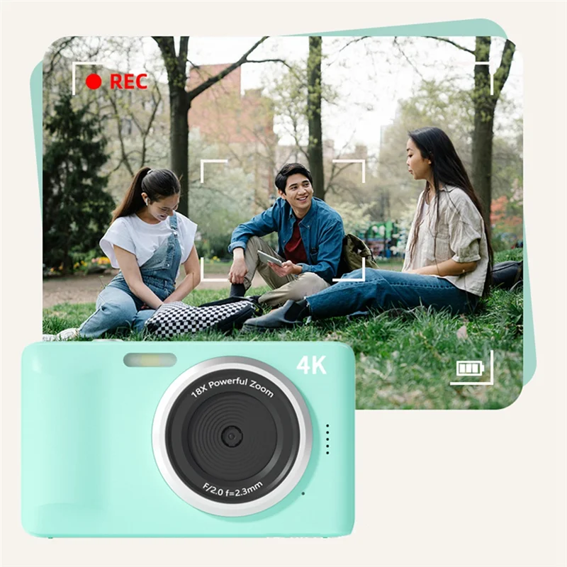 Câmera digital M18K-4K para fotografia e câmera com zoom digital 18X 64MP câmera compacta para vlogging 2,8 polegadas 180 °   Tela dobrável