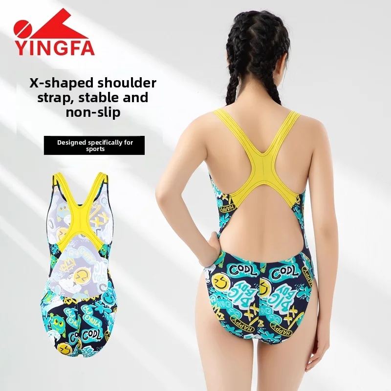 Yingfa Women's Racing Swimsuit Chlorine Resistant One Piece Swimwear For Young Athletes Competition Swimsuit