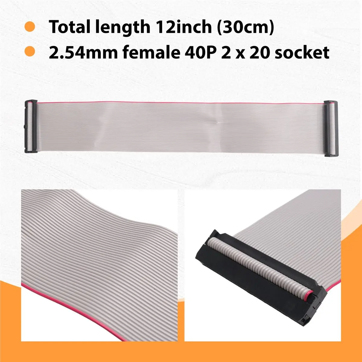 (DT37) 40 Pin Replace Data Cable Female to Female IDE Cable Dual Row IDE Data Extension Cable 30cm for Server Hard Disk