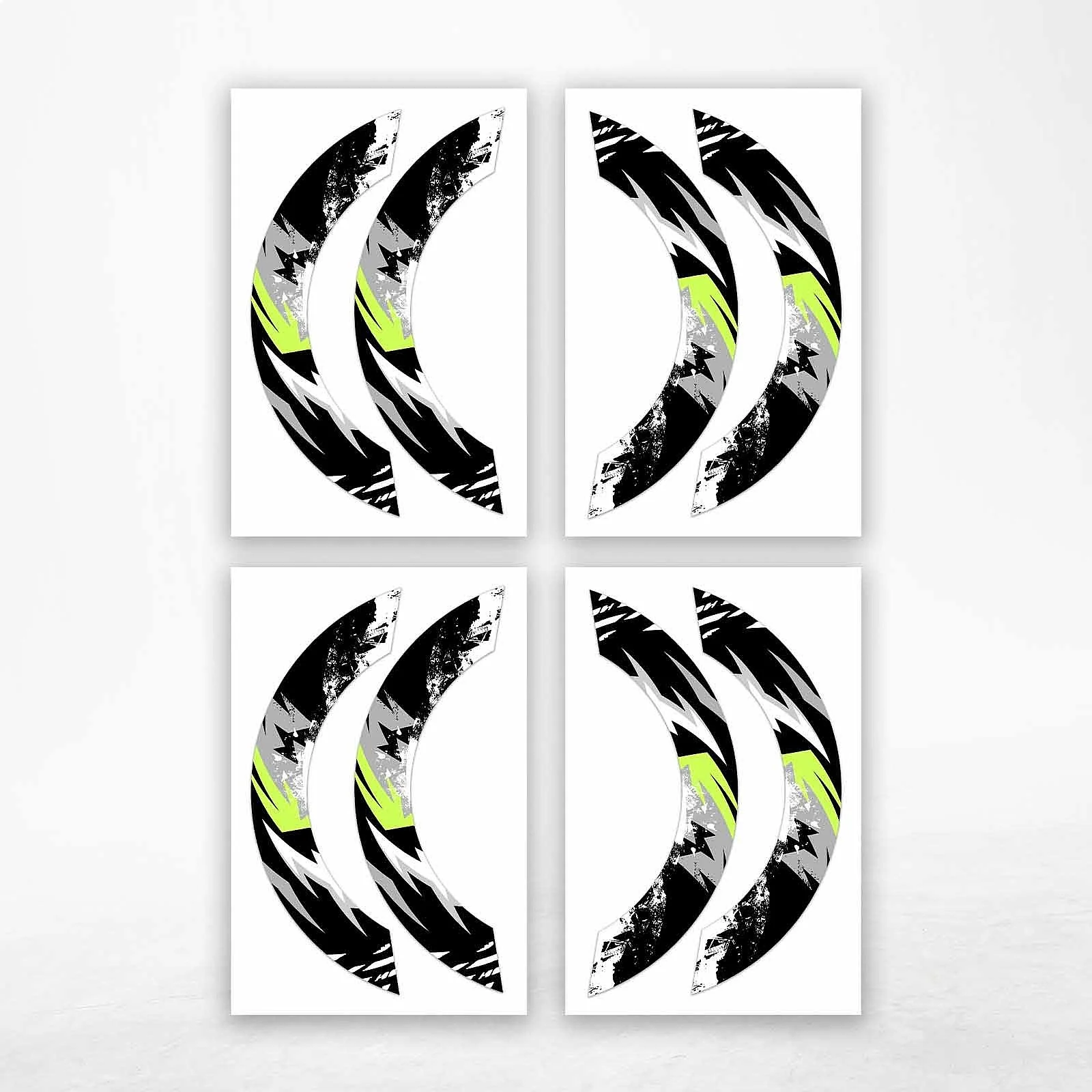 S03B Light Green 2-PIECE Rim Wheel Stickers Decals For SV650X 2019 2020