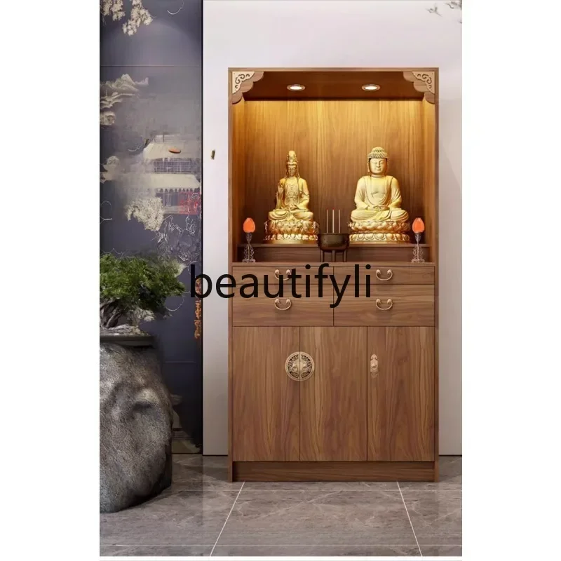 D06 New Chinese-style vertical cabinet for table, altar cabinet, Buddha statue of God of Wealth for seat, Guanyin household