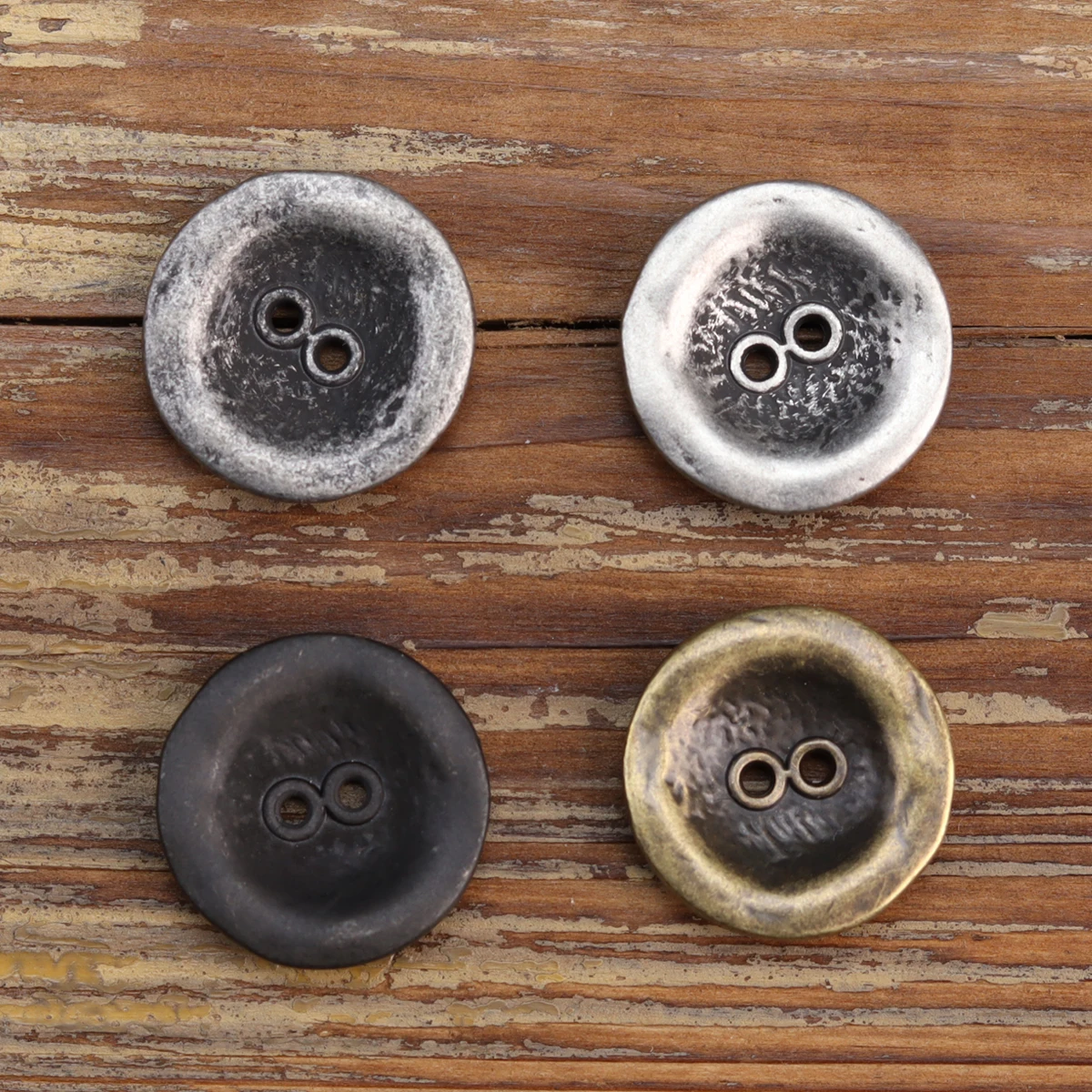 Two Hole MUKU Antique Design Metal Buttons Made Old Jacket Fashion Black Dress Sweater New Sewing Accessories Knitting