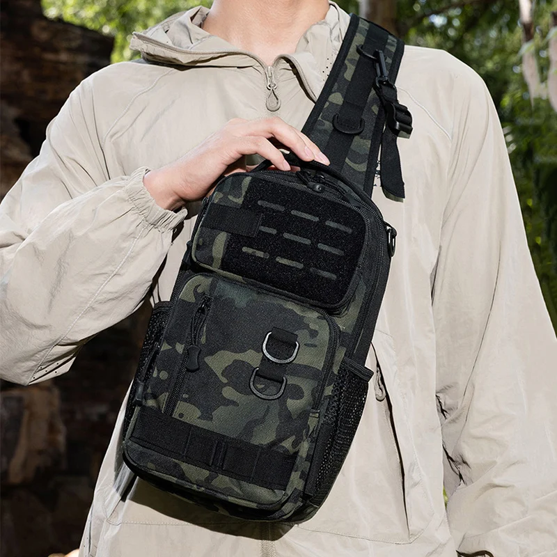 

Мужская тактическая нагрудная сумка для пешего туризма, кемпинга, езды на велосипеде, рыбалки, сумки через плечо для отдыха, поездок на работу, покупок, путешествий, рюкзак на слинге