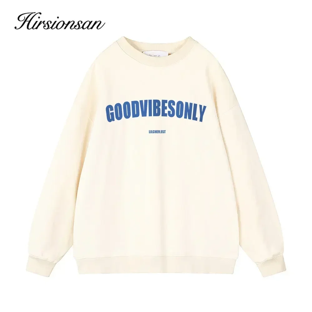 Hirsionsan Casual Style Women Sweatshirt Letter Print Full Sleeve Hoodies Ladies Streetwear Vintage Pullovers Y2k Loose Jacket