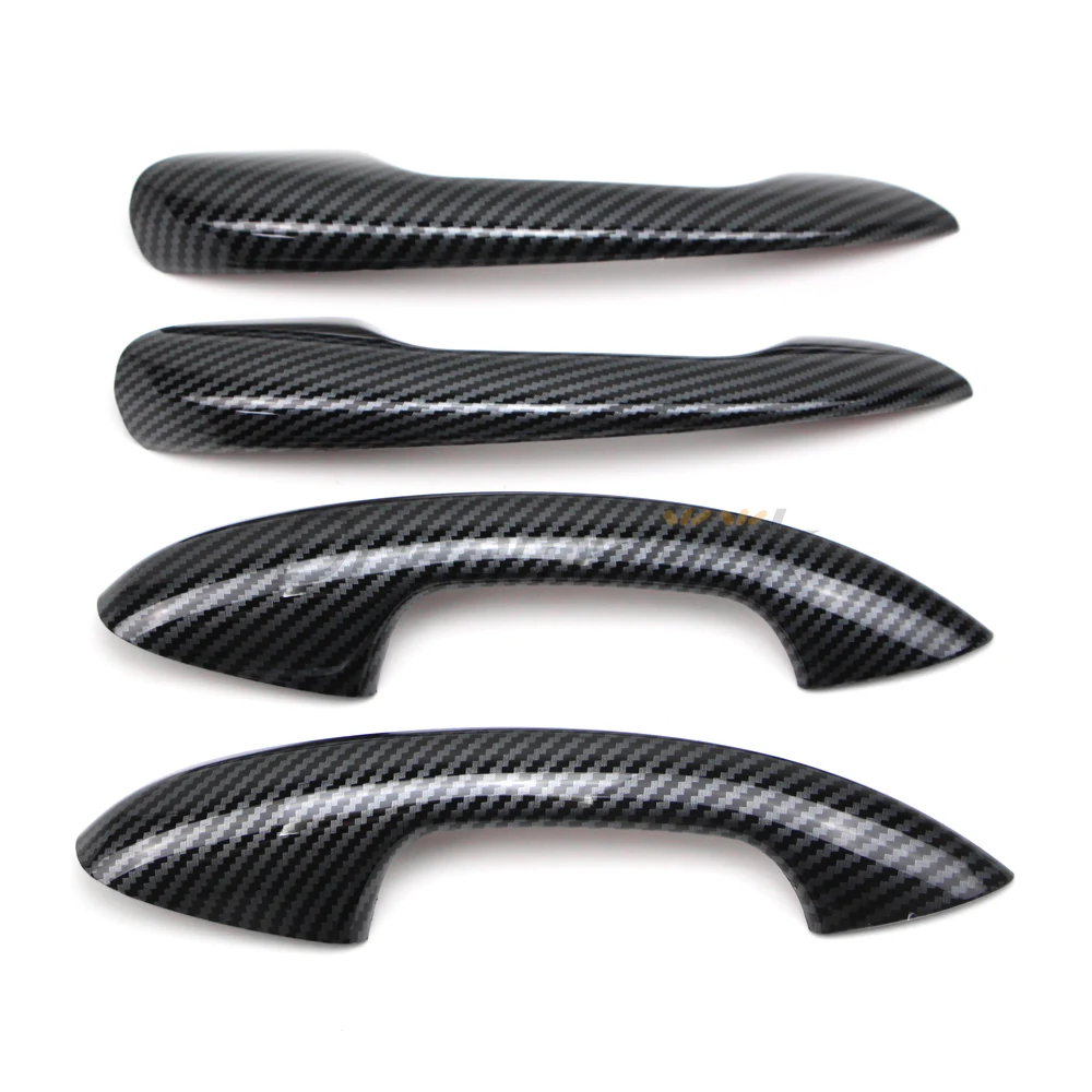 4PCs Exterior Accessories Door Handle Cover For Mercedes-Benz C-Class GLC X254 W206 2022 2023+ Carbon Fiber Style Protector Trim