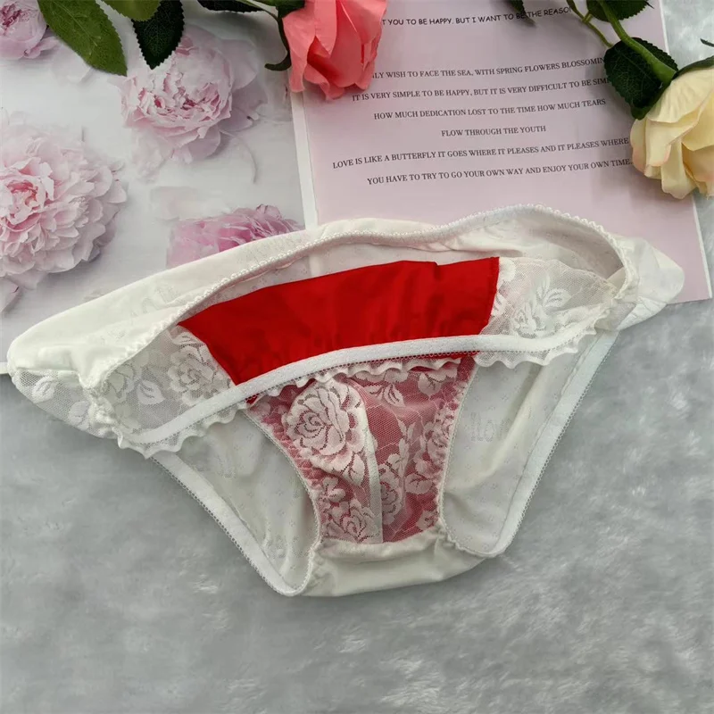 Men Satin Underwear Sexy Sissy Panties Gay Men Shiny Soft Lace Lingerie Low Rise Stretchy Bikini Briefs sexy men underwear