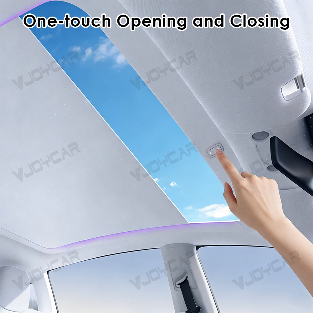 Vjoycar 2026 지능형 음성 제어 전동 선쉐이드 (테슬라 모델 Y 뉴 Y 주니퍼 YL용) 앰비언트 라이트 선루프 쉐이드 포함 썸네일 2