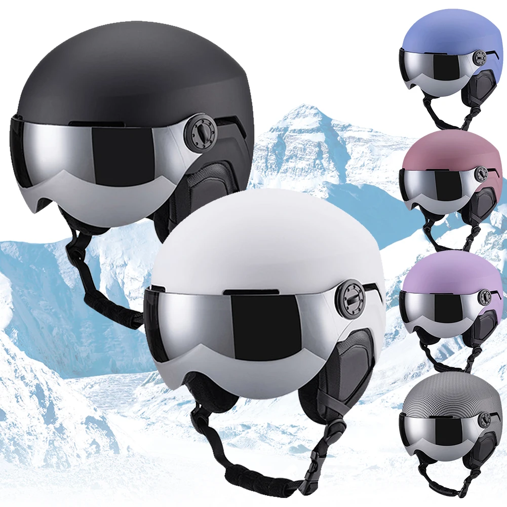 Ski Helmet Unisex Snow Helmets with Goggles Snowboard Helmet 7 Vents Skateboard Helmet Shockproof for Skiing Snowboarding