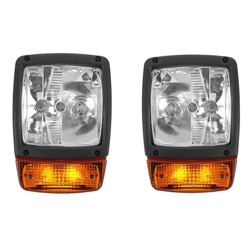 Left&Right Excavator For JCB Front LED Headlight Turn Signallamp Indicator Worklight Tractor Telehandler Loader Forklift