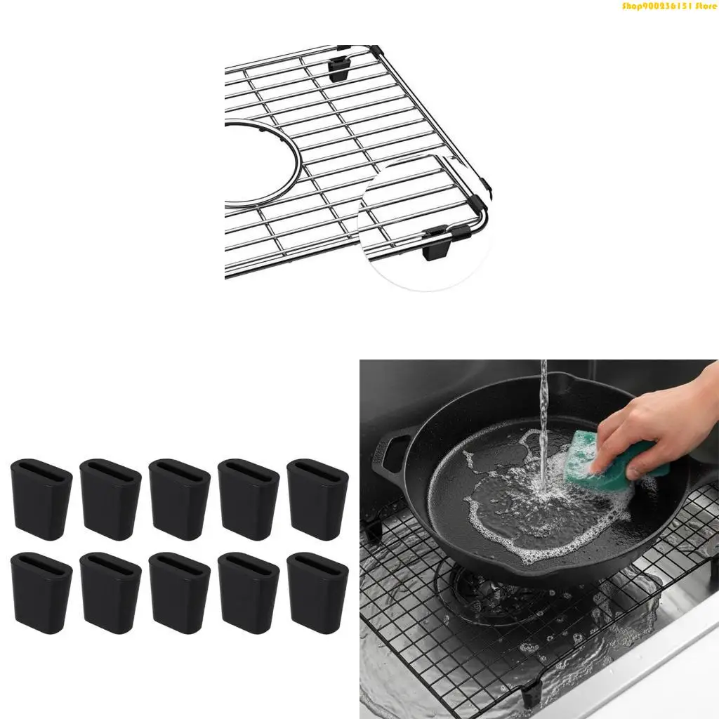 G92C Kitchen Sink Rack Wire Protective Feet Replacement Nonslip Bumper Protector Provide Secure Grip Easy Installation