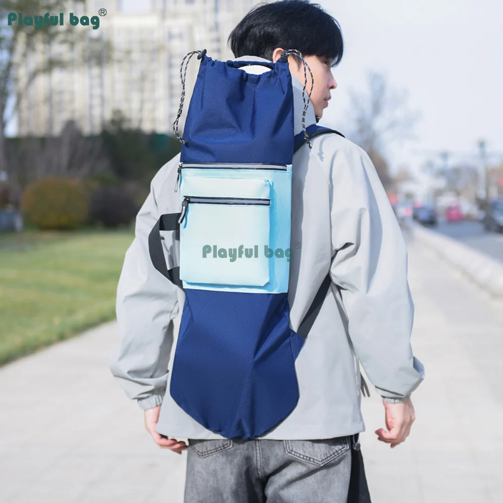 110cm 84cm Multifunctional Skateboard Longboard Backpack Carry Bag for Long Fins & Outdoor Sports Gear Storage AVA371