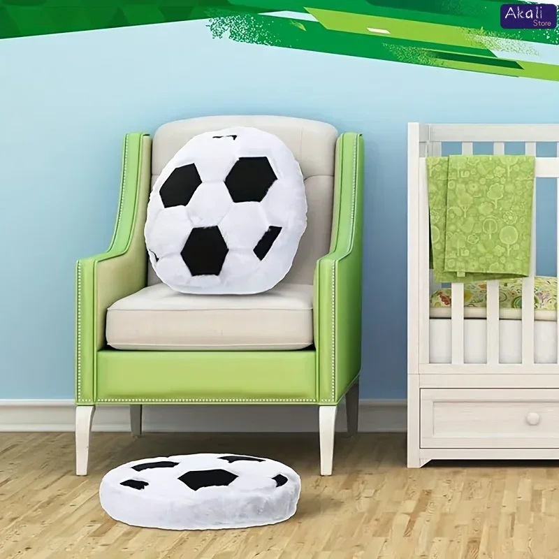 Sports Themed Plush Pillow Football Basketball Design Soft Fabric Cushion Simulation Football Doll Children's Birthday Gifts