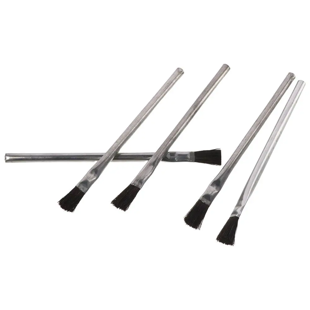 Durable Horse Hair Bristles Cleaning Brush Tin Handle Silver Epoxy Wood Glue Brush Tin Handles Acid Brush Home, School, Shop