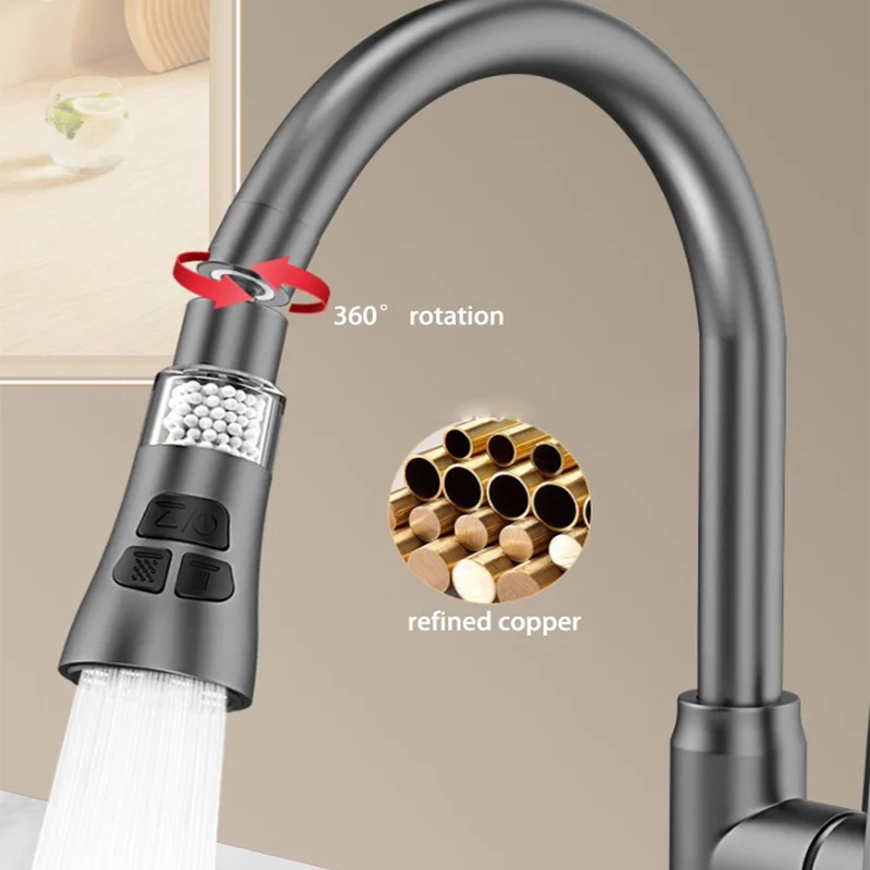 

Three-speed Kitchen Faucet Extender Anti-splash Universal Rotating Household Vegetable Sink Filter Foaming Universal Joint
