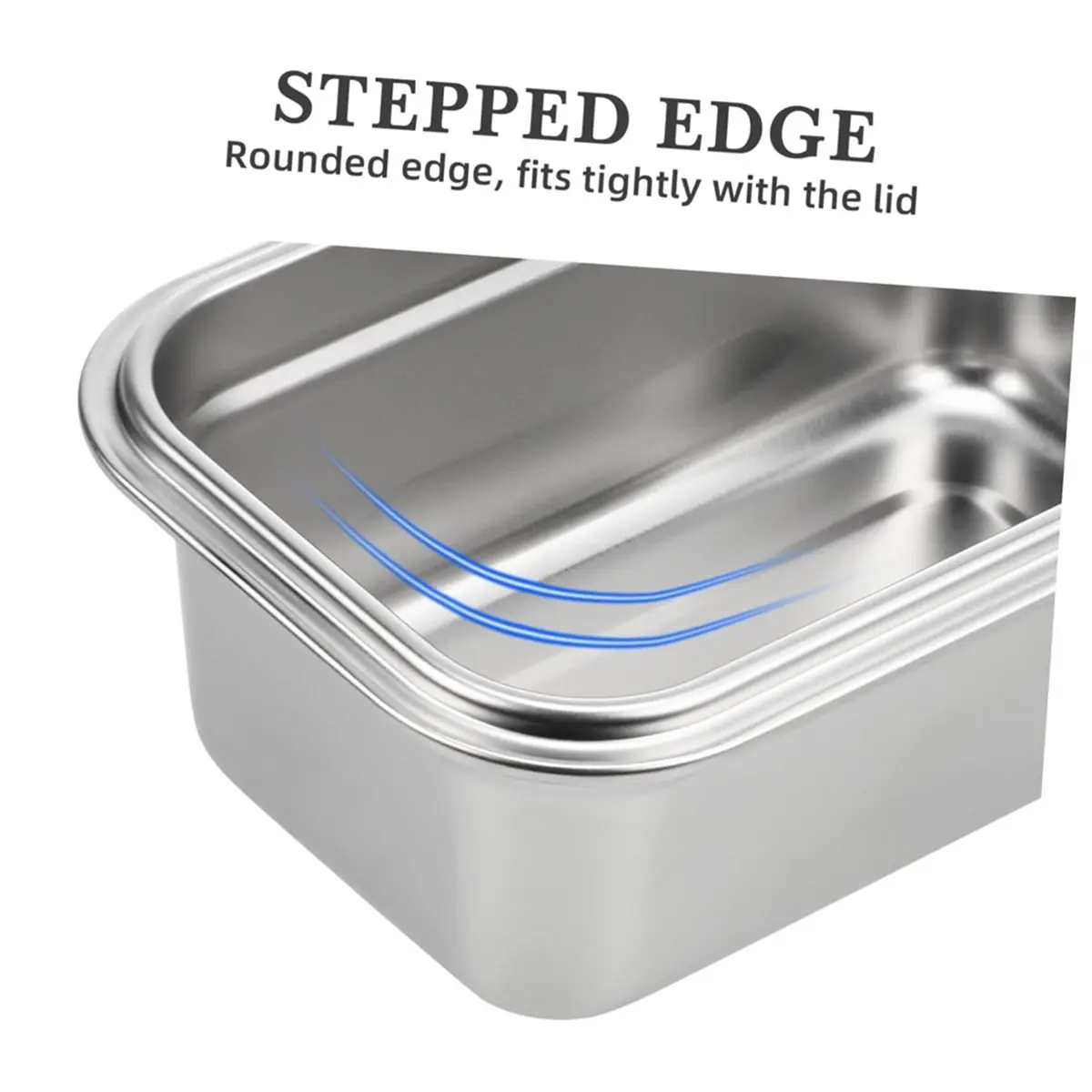 NEW Stainless Steel Ice Cream Container with Lid Multipurpose Food Storage Box for Homemade Desserts Yogurt Sorbet Freezer