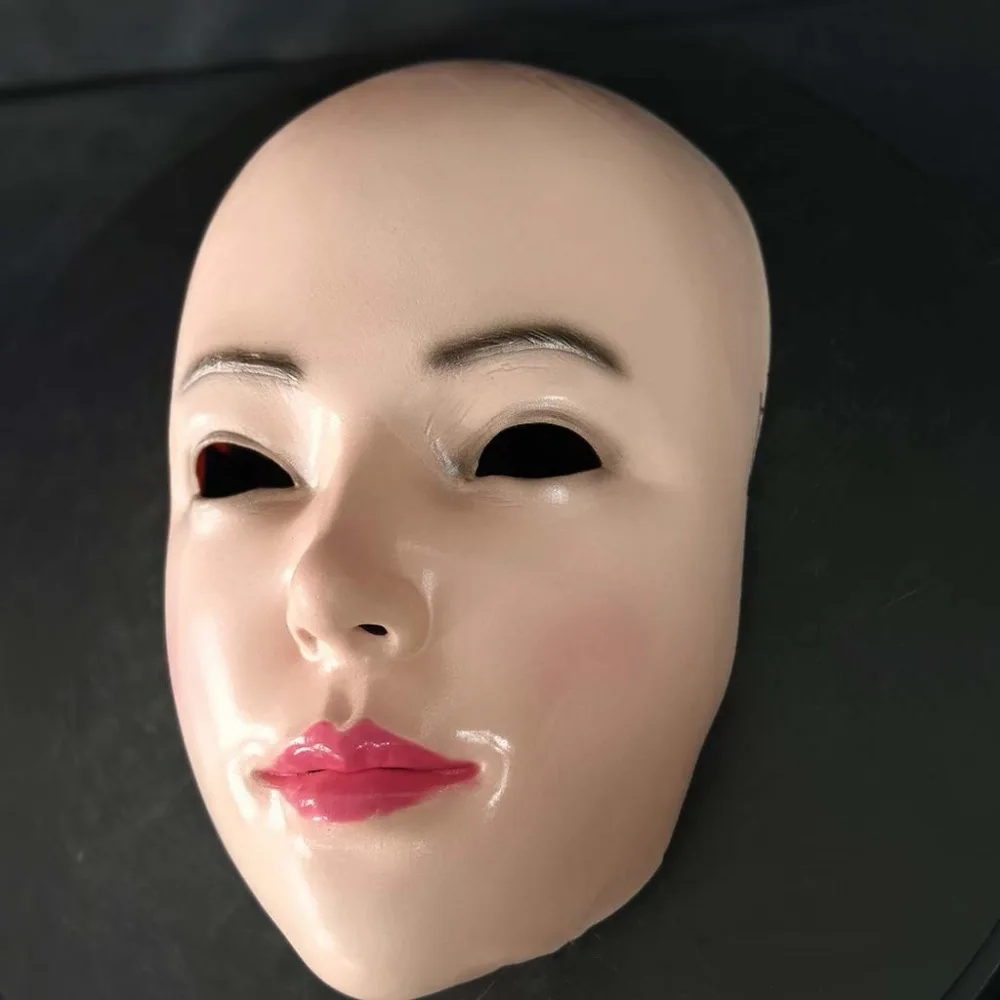 Realistic Female Face Latex Mask Cosplay Props Prom Crossdress Beauty Mask Ball Masquerade Party Funny Mask New