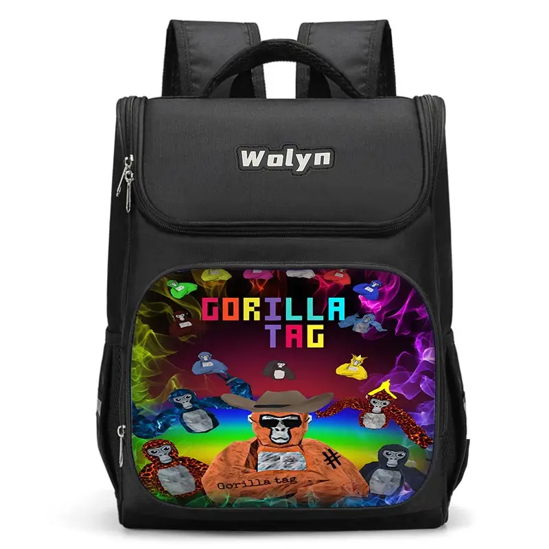 Cartoon Novelty Gorilla tag Large Child Backpack Boy Girl School Bag For Men Women Traveling Backpack Durable Multi Compartmen