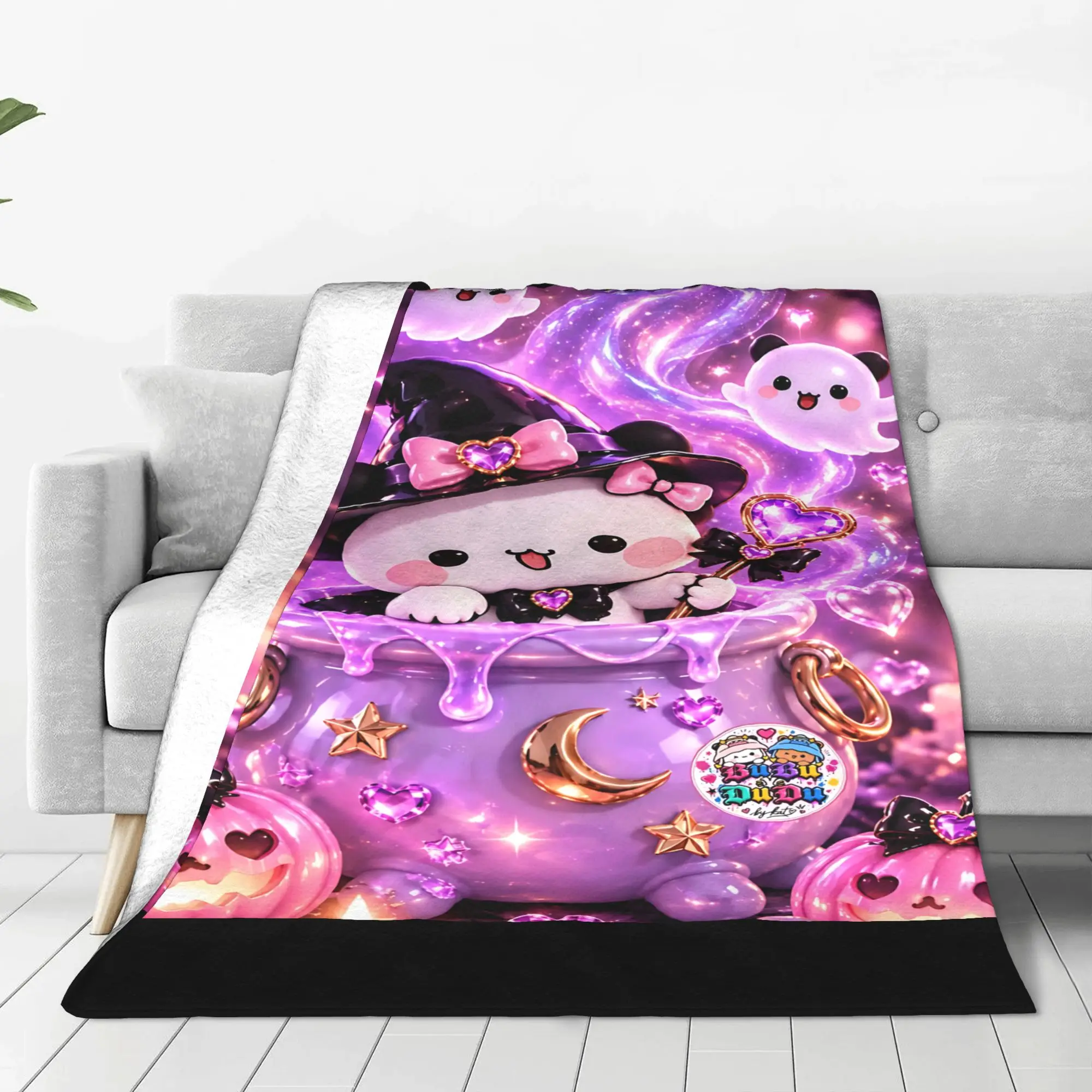 1PC Home Cute Spooky Blanket Throw Blanket  Novelty Warm Blanket All Season Gift for Happy Halloween Give Thanks