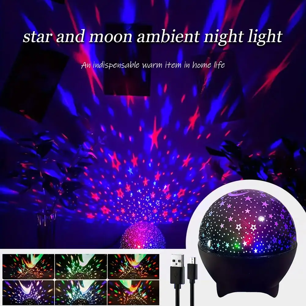 Multimodal Decor Projection Light USB Starry Sky Projection Light Aurora Borealis Water Ripple Star Spinning Atmosphere Light