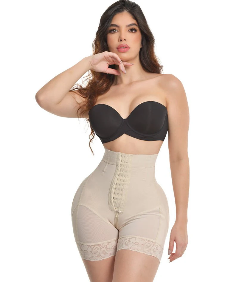 Double Size High Waist Push up Short with Bootylicious Enhancement Slimming Fajas Lace Body Shaper Post Liposuccion