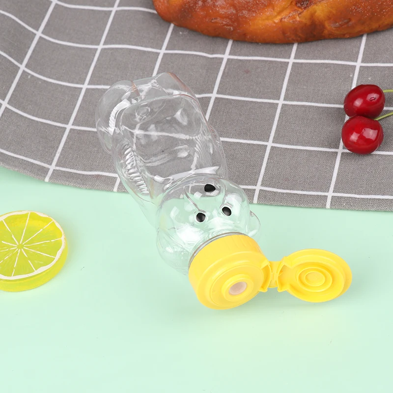 1/2PCS 240ml Plastic Squeeze Condiment Bottles Bear Honey Bottle Extrusion Bottle Bear Shape Honey Sauce Mustard Jam Dispense