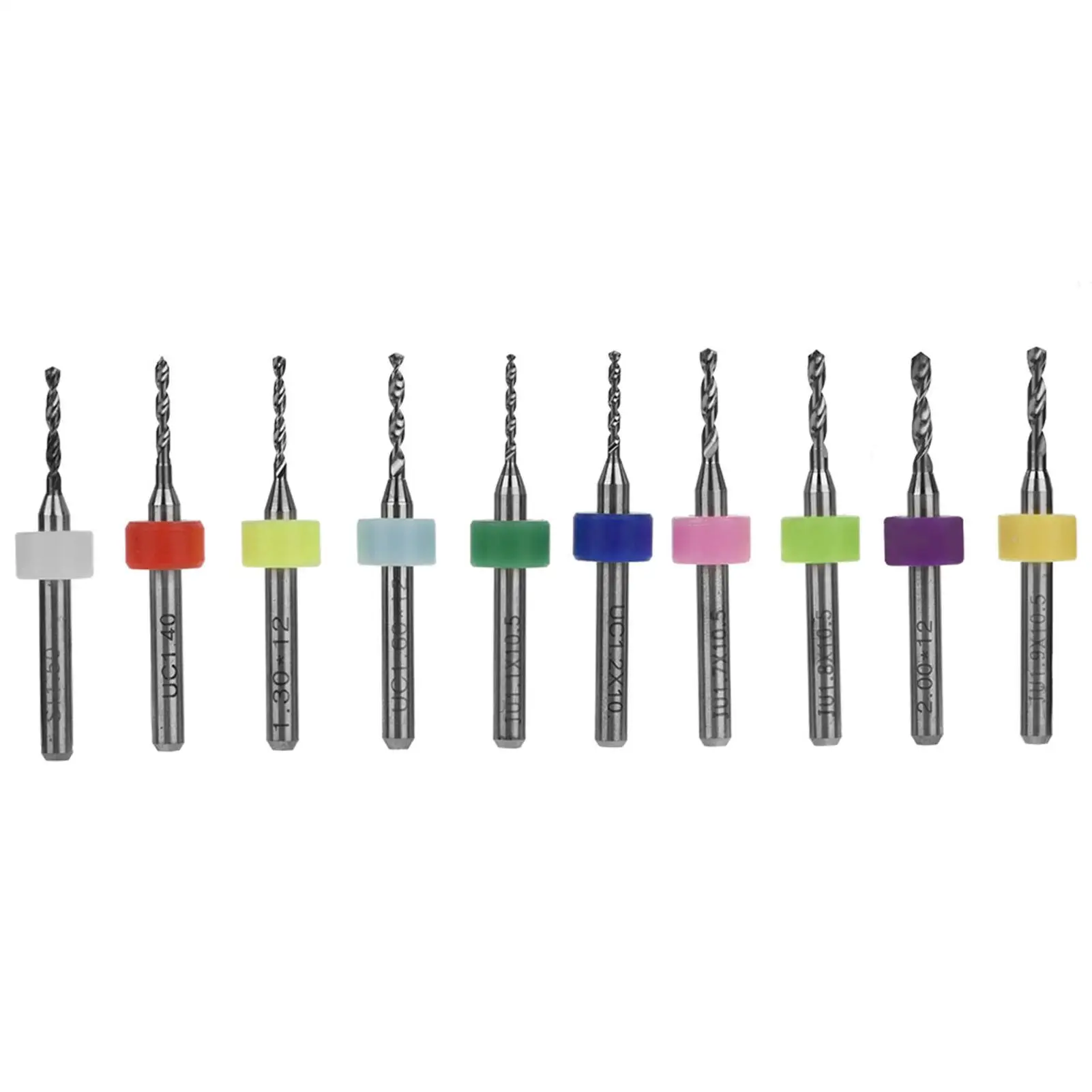 10pcs Mini Drill Bit Set 0.3mm to 1.2mm Tungsten Steel Micro Drill Bits for PCB Circuit Board Machine