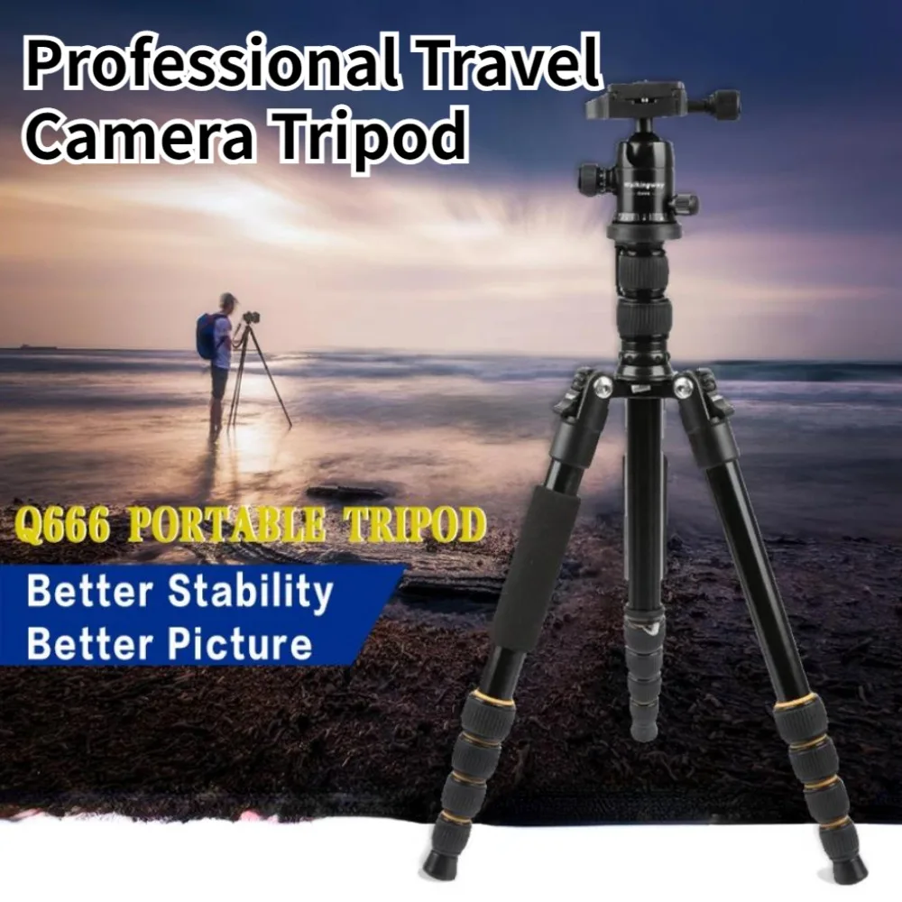 

Walkingway Protable Q666 Camera Tripod Professional Aluminum Phone Holder for DSLR Smartphone Video Ipad/live Broadcast