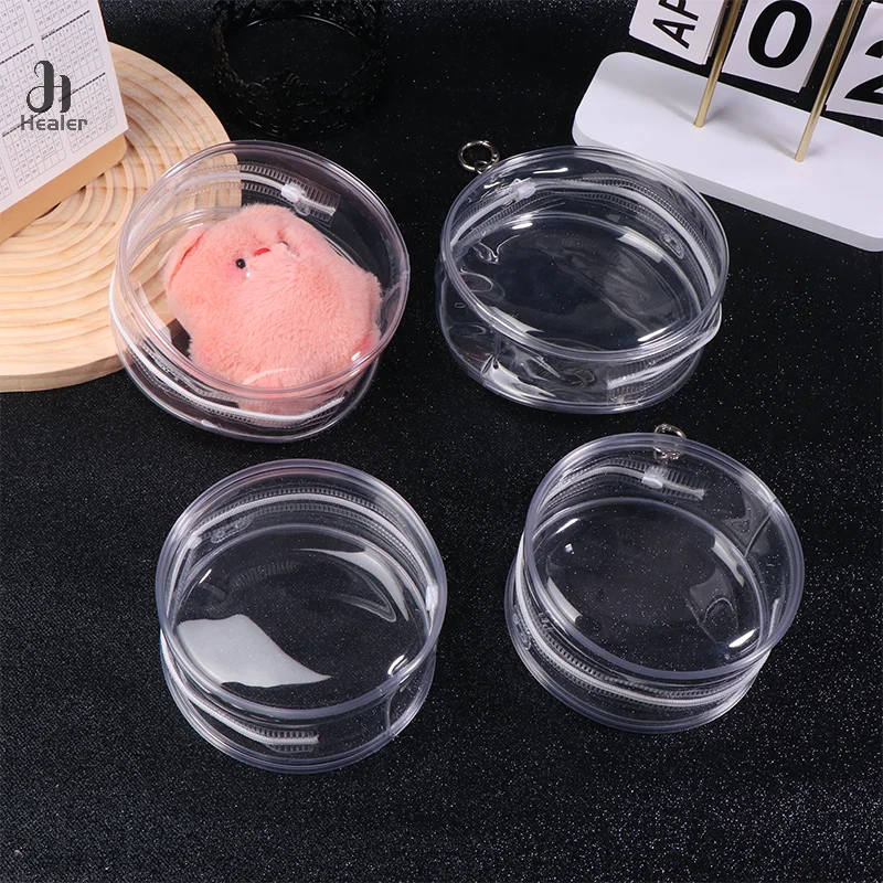 1/6 Doll Display Storage Bag Transparent Organizer Bag Portable Dust-Proof Case Round Doll Box Organization Earphone Bags