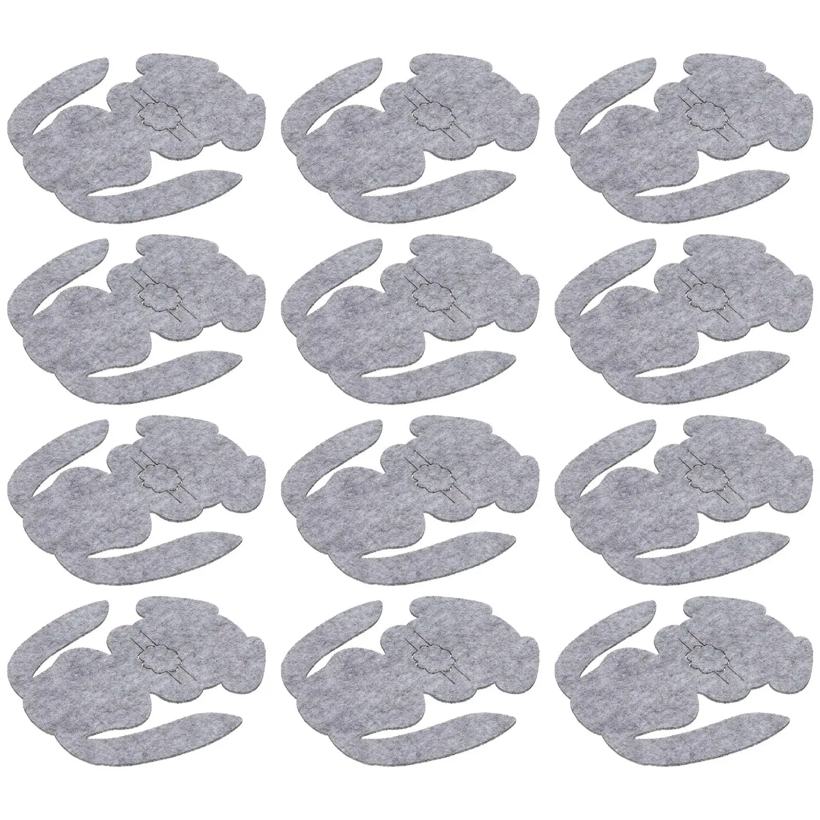 

12 Pcs Rabbit Tableware Covers Adorable Non Woven Cutlery Holders Easter Sleeve Dinning Decor Gray Storage Organizer