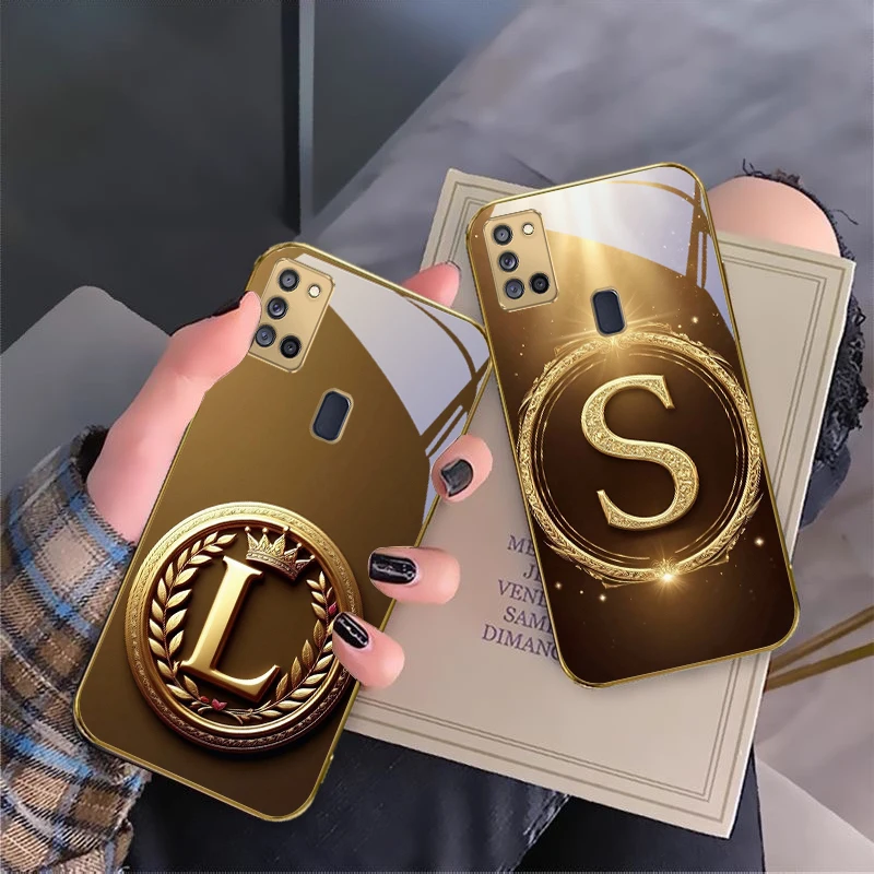 

Laurel leaf ring gold For Samsung A 31 32 A33 A34 35 14 A15 13 A16 25 26 50 52 53 54 55 56 70 71 72 73 Golden glass phone case