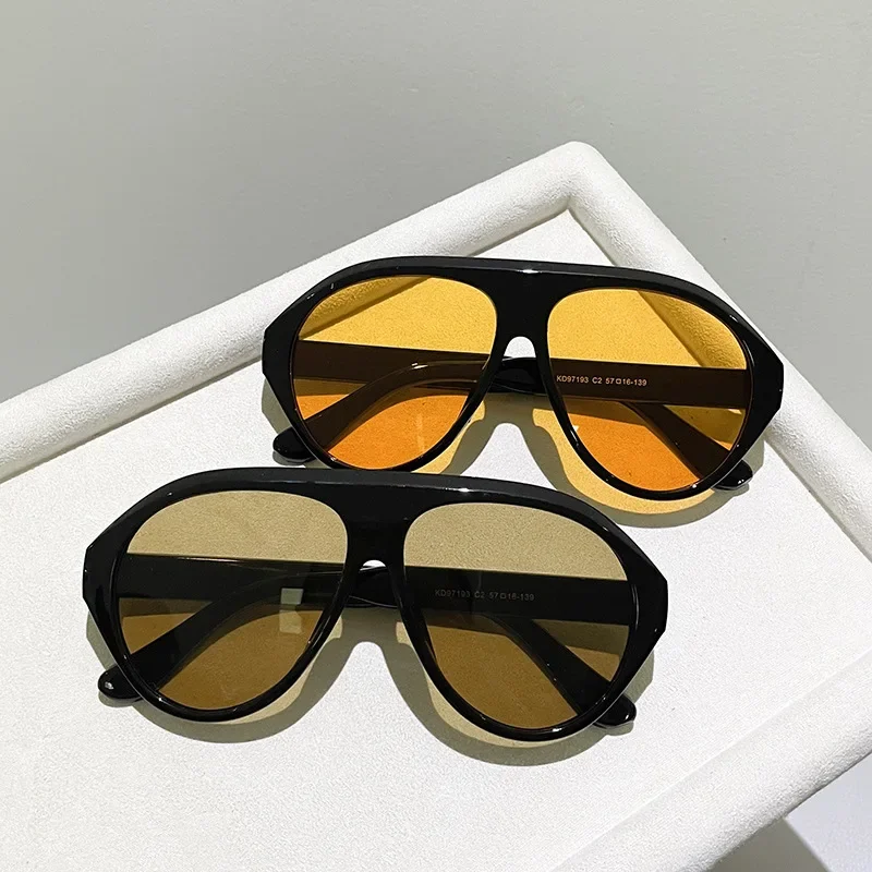 Fashion Oversized Pilot Sunglasses Women Vintage Flat Top Shades UV400 Men Outdoor Sports Driving Gradient Sun Glasses