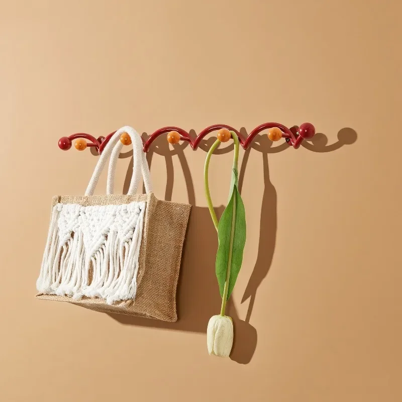 Creative Storage Wavy Pattern Wall Clothes Hanger Wall Mounted Room Furniture Multifunctional Entrance Hall Home Accessories