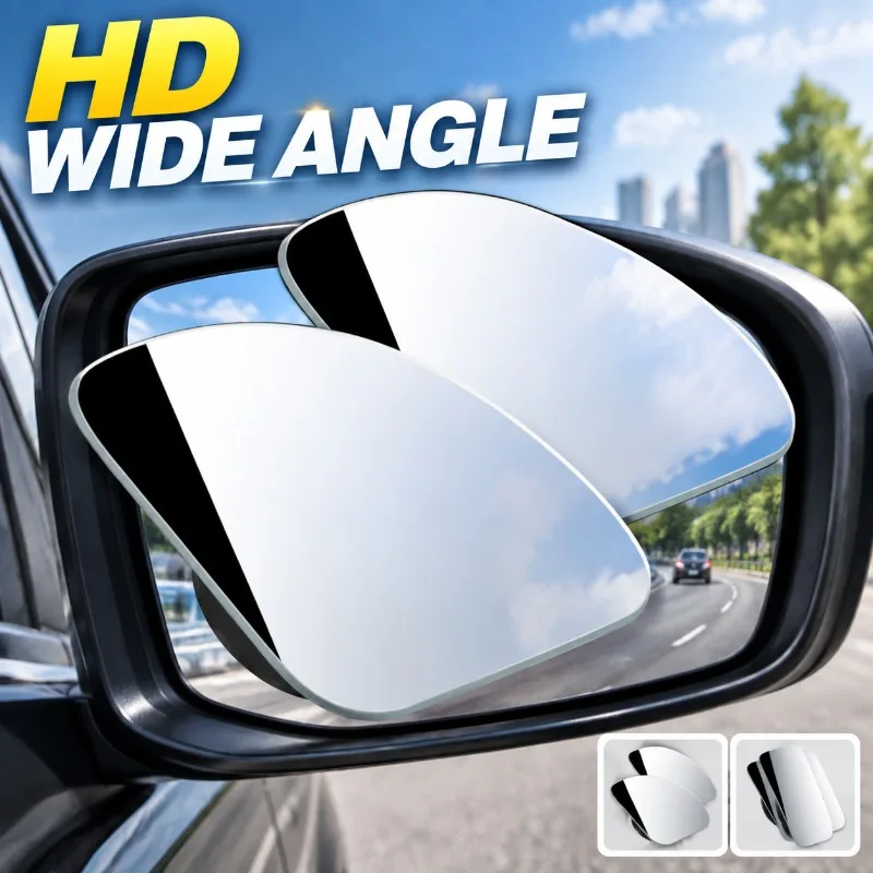 Car Blind Spot Mirror HD Wide Angle Curved Fan-Shaped Rear View Mirror Auxiliary Parking Reversing Convex Mirror for Car SUV