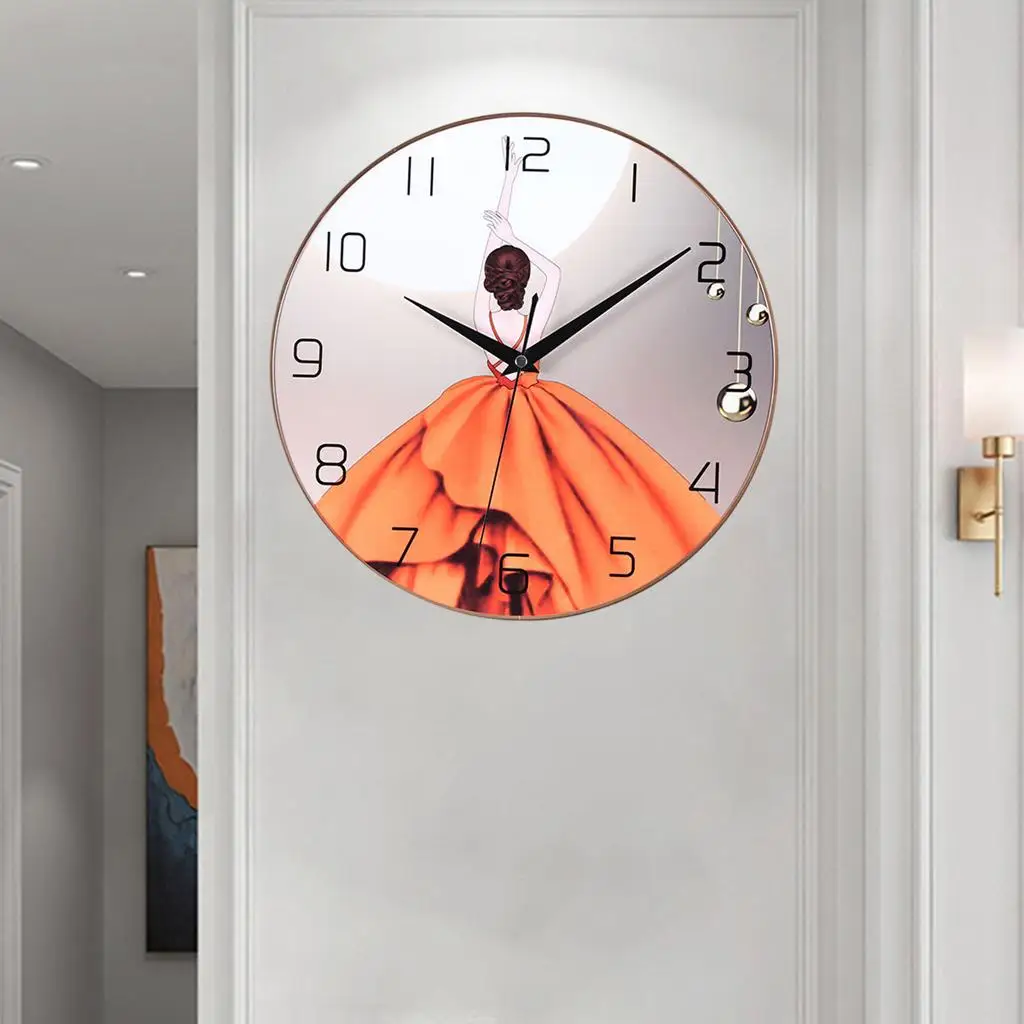 Bathroom Wall Clock, Large Silent Battery Operated Background Pictures for