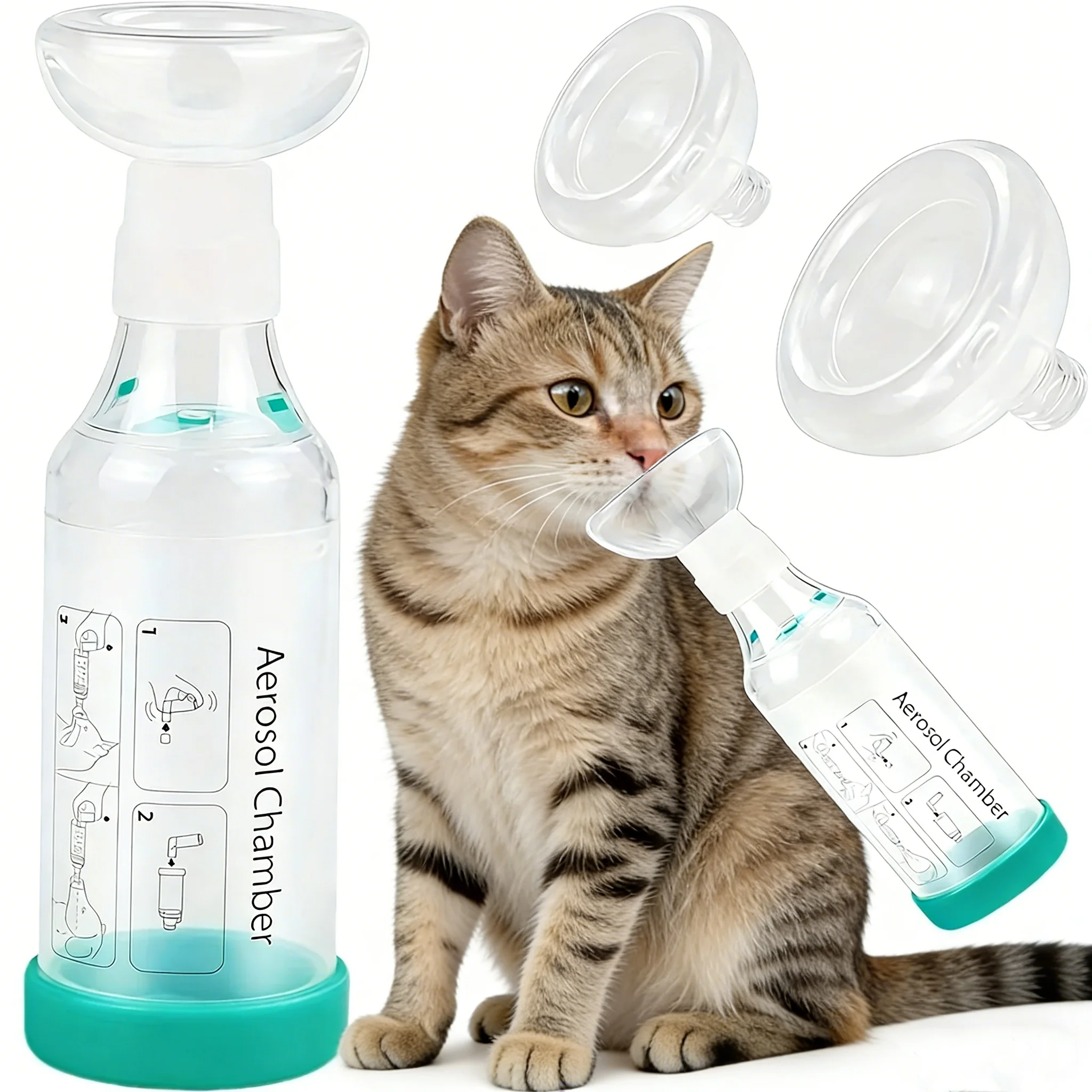 Katzen- und Hunde-Inhalator, Geeignet für die Meisten Haustiere, Ausgestattet mit (S) und (M) Gesichtsmasken, Ideal für Atemwegspflege zu Hause – Detail 5
