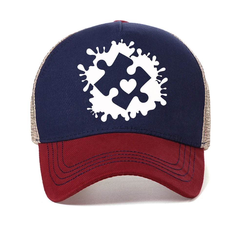 

Autism Awareness Women Breathable baseball cap fashion Summer Casual cool snapback hat outdoor Breathable mesh trucker hats