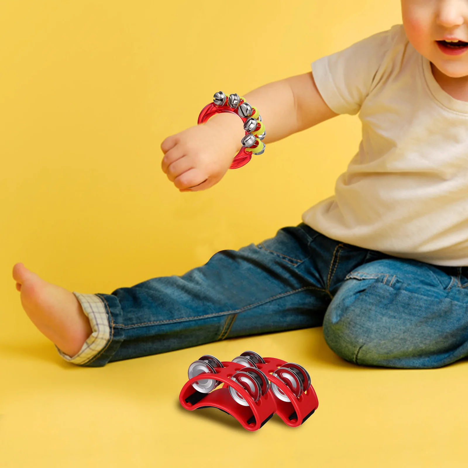 

8 Pcs Wrist Bell Foot Bracelet for Kids Hand Bells Children Rattle The Band Bracelets Plastic