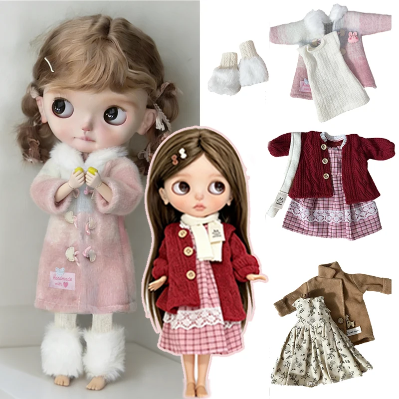 For 6/1 Doll OB24 OB22 Pink Sweet Rabbit Coat Outfit Clothing Lace Princess Dress Print T-shirt Clothes For 30cm Bjd Doll Gift