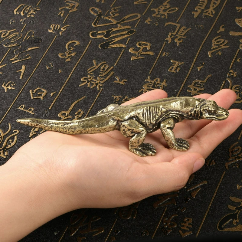 Antique Brass Ancient Dragon Komodo Dragon Home Creative Fish Tank Office Desktop Pet Tea Ornaments Crafts Gifts