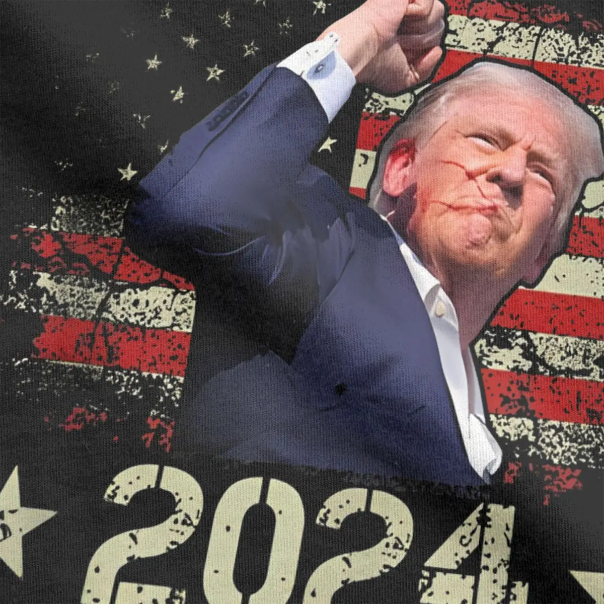 Vintage Shot At Trump 2024 Trump Survives Rally T-Shirts Men Women 100% Cotton Tees Shirt New Arrival Clothes