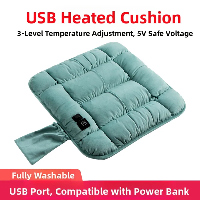 

Универсальная грелка-накидка на сиденье с USB-подогревом из углеродных нановолокон, плюшевая, для автомобиля, офиса, дома, моющаяся, современная, простая, квадратная, для зимы