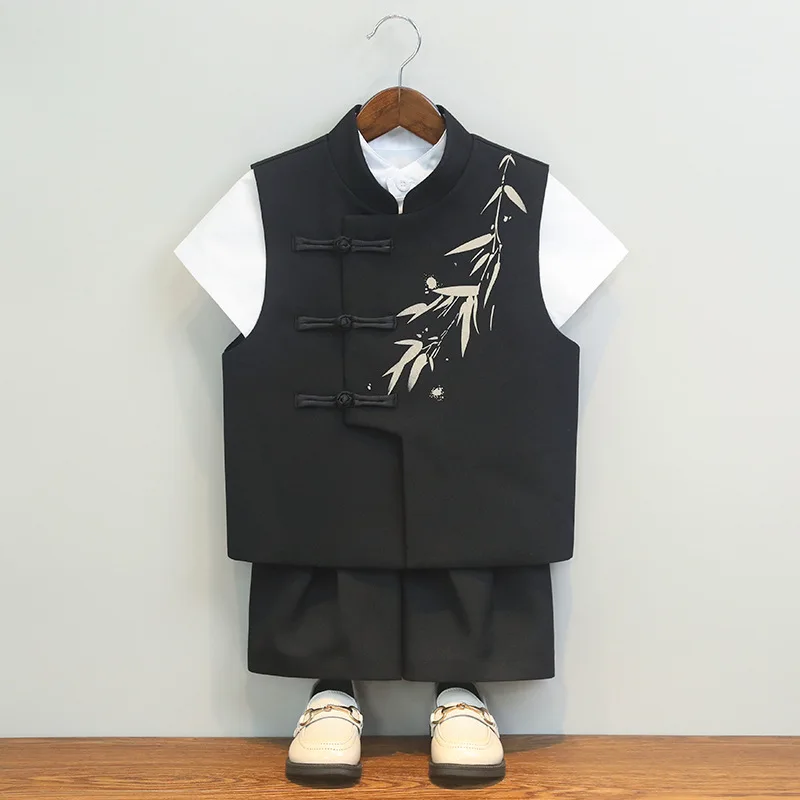 Costume Tang pour garçons, Costume de spectacle de Style chinois pour enfants, tenues de mariage élégantes pour garçons, tenue de cérémonie d'hôte de recitation pour enfants