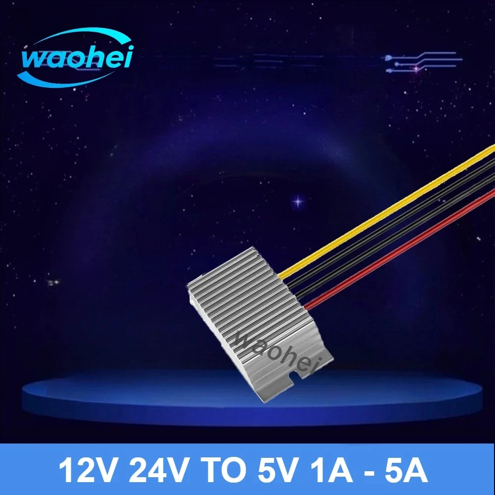 

DC DC 24V to 5V 1A 2A 3A 4A 5A Step-down Module Input Voltage 8-36V to 5V 5A 25W for Switching Power Converter Voltage Regulator