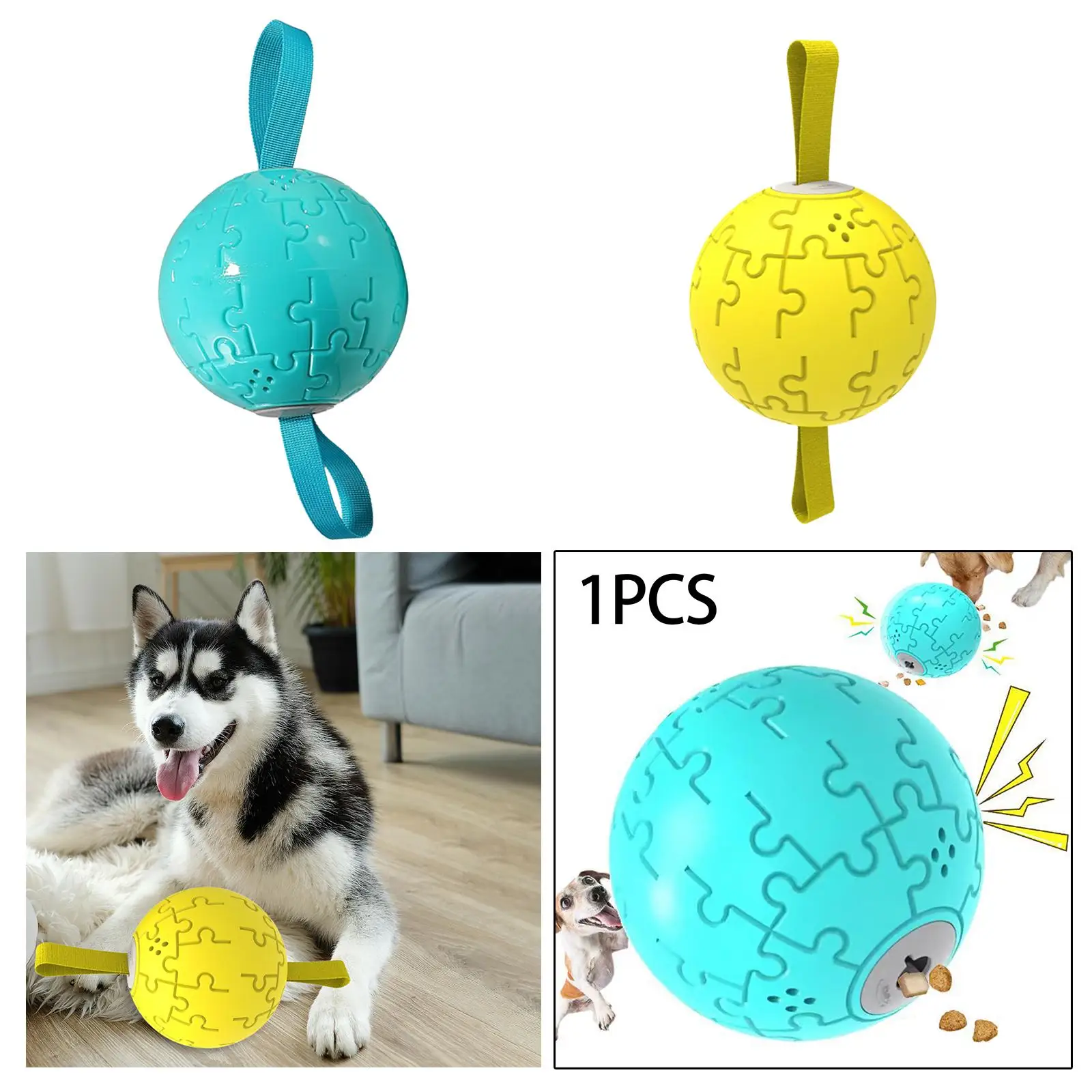 Treat Dispenser Indoor Training Squeak Dog Toy Squeaky Dog Chew Toy Interactive Dog Toy Ball for Fetch Chase Aggressive Chewers