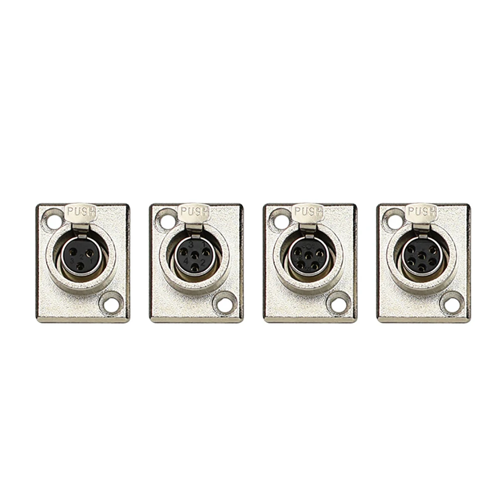 5 Pcs 3-Pin Mini XLR Female Panel Mount Connectors Socket for Mounting - Audio Connector Panel