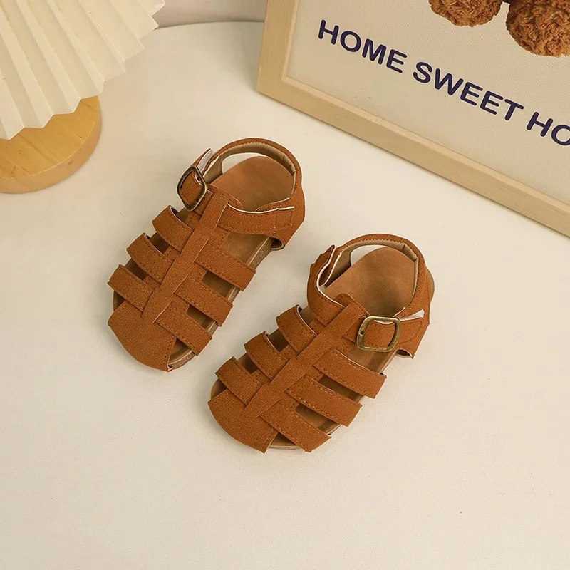 

Toddler Girls Sandals Summer Cut-outs Kids Causal Beach Sandals Fashion Versatile Children Boys Flat Sandals Soft Sole Anti-kick