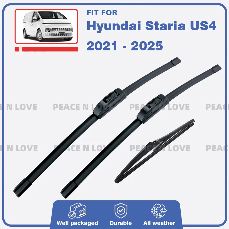 

Front Rear Wiper Blades For Hyundai Staria US4 2021 - 2025 Windscreen Windshield Window Rubber Brushes Durable Car Accessories