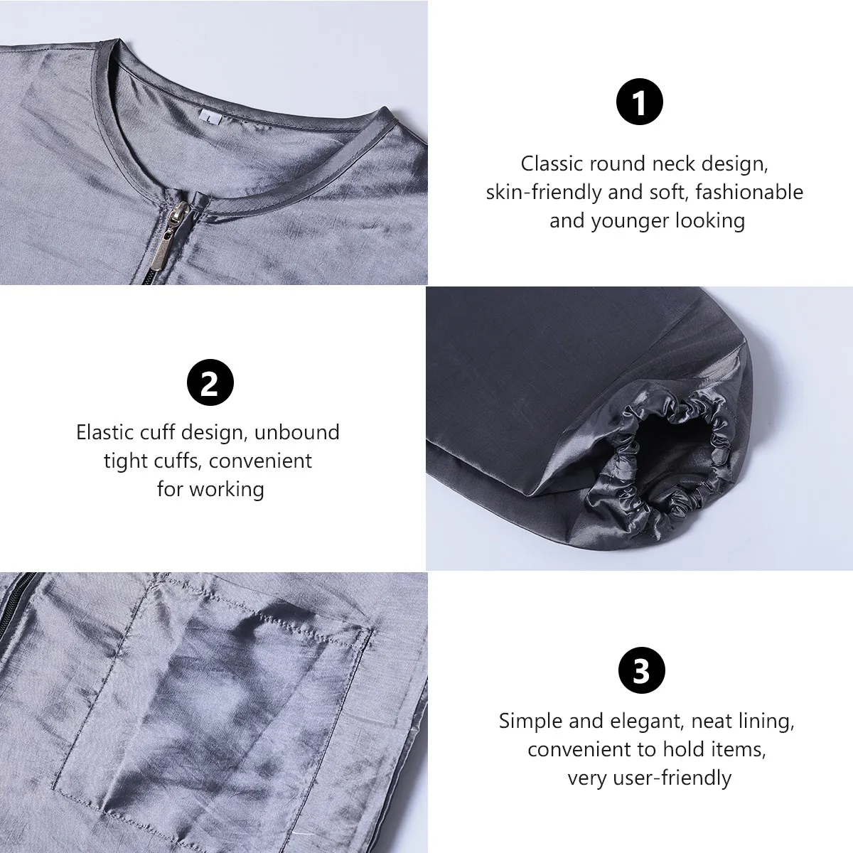 Schoonheidstechnicus Overalls Grijs L Lange mouwen Comfortabele kapperskleding Beschermende schort voor salon-spa haarverven