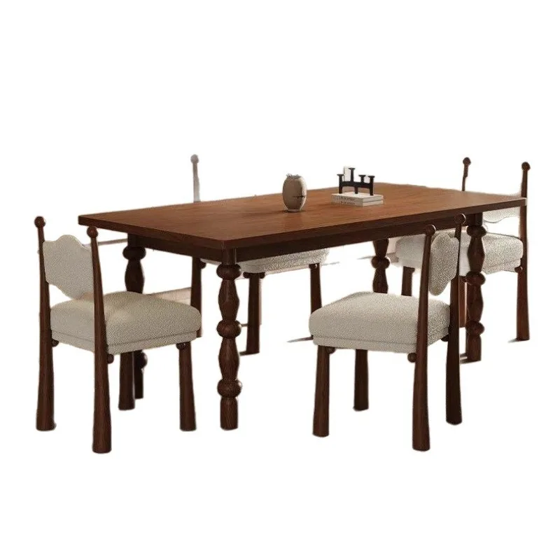 Dining table Nordic small apartment rectangular dining table French retro worktable desk