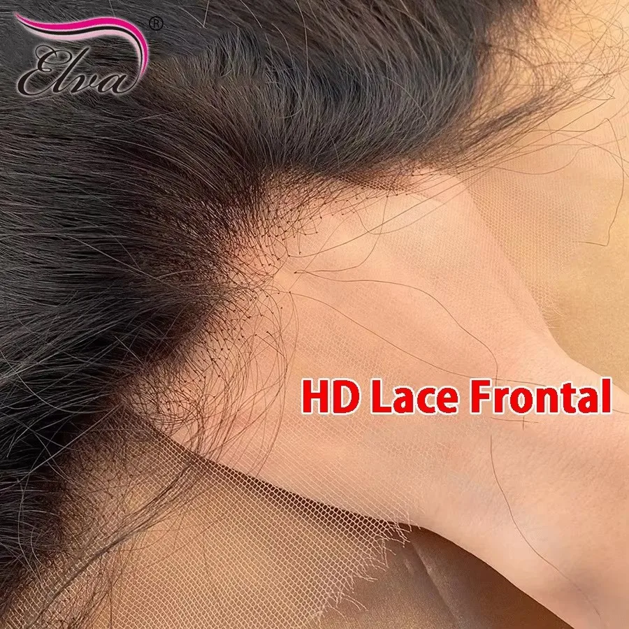 

Накладка для волос Elva Hair 13x6 HD с невидимым прозрачным кружевом, прямые волосы, 13x4 HD кружево, только натуральные волосы Реми, предварительно выщипанные.